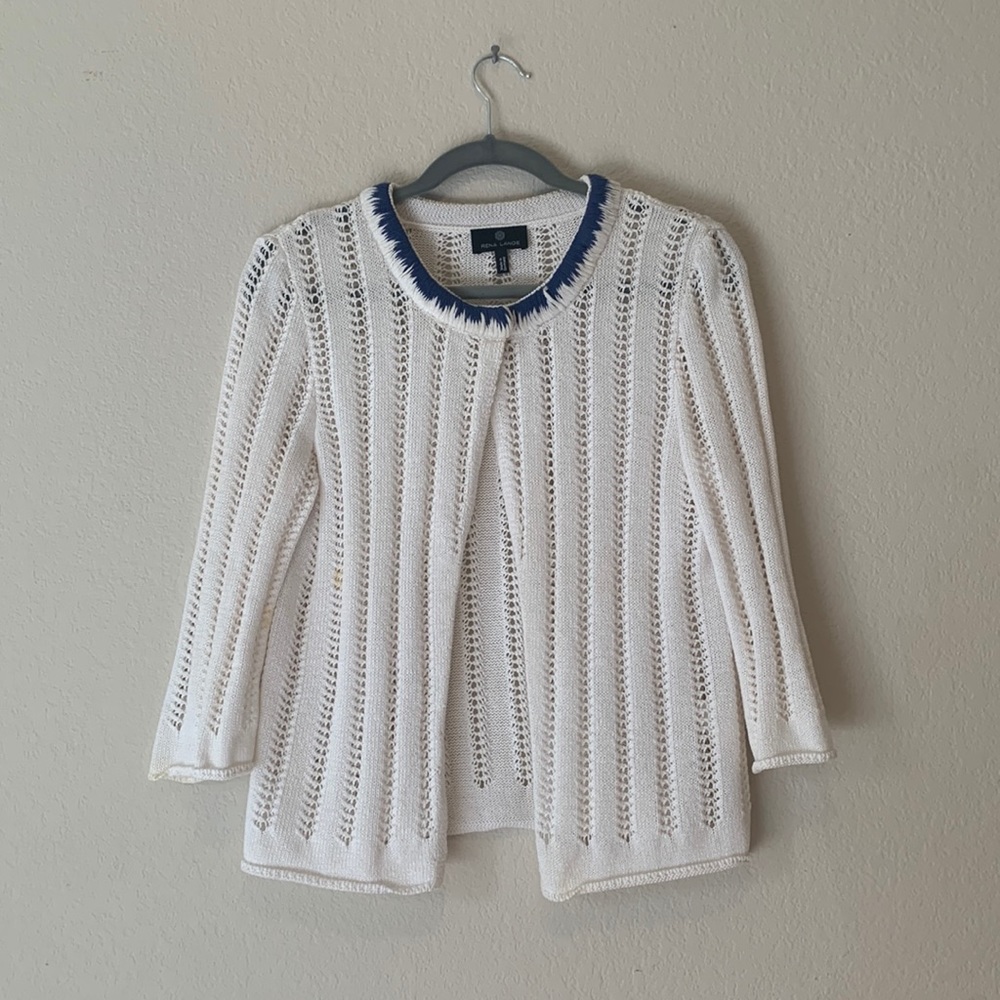 Rena Lange blue & white knit sweater
